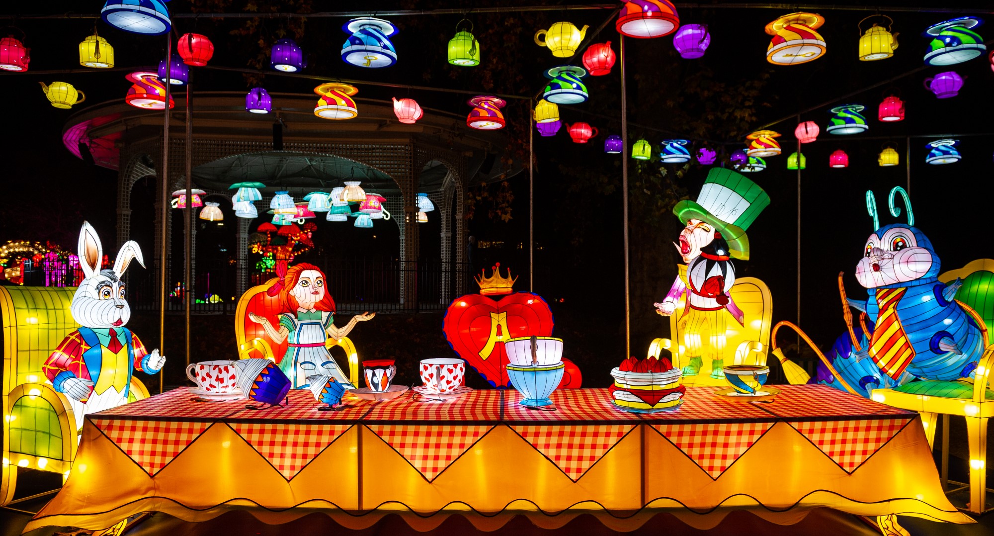 Alice in Wonderland One of the installation at the Alice in Wonderland light festival