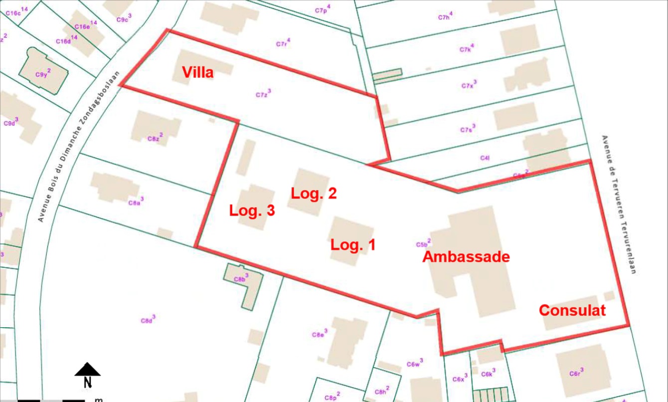Chinese embassy parcels in Woluwe-Saint-Pierre