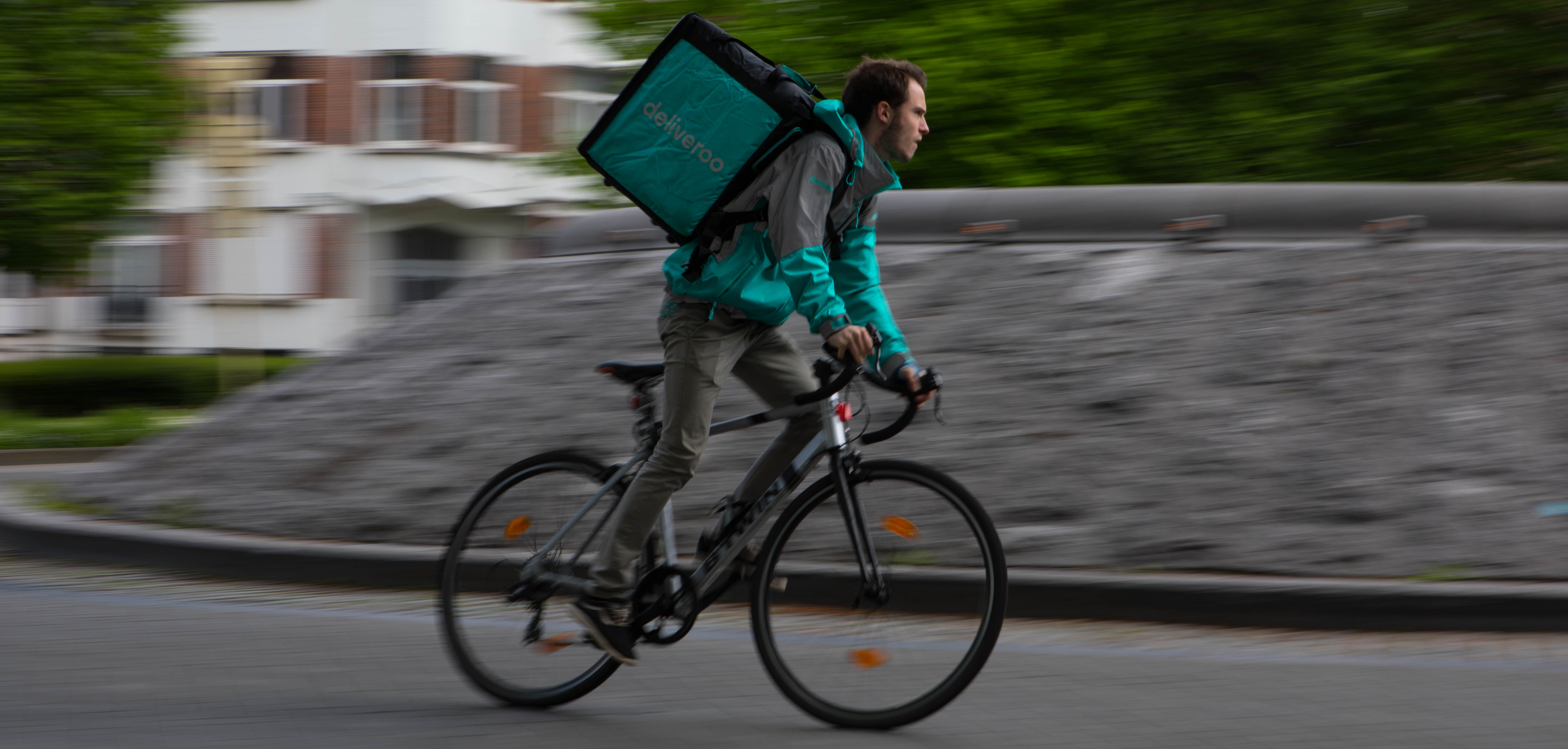 Deliveroo rider in Brussels