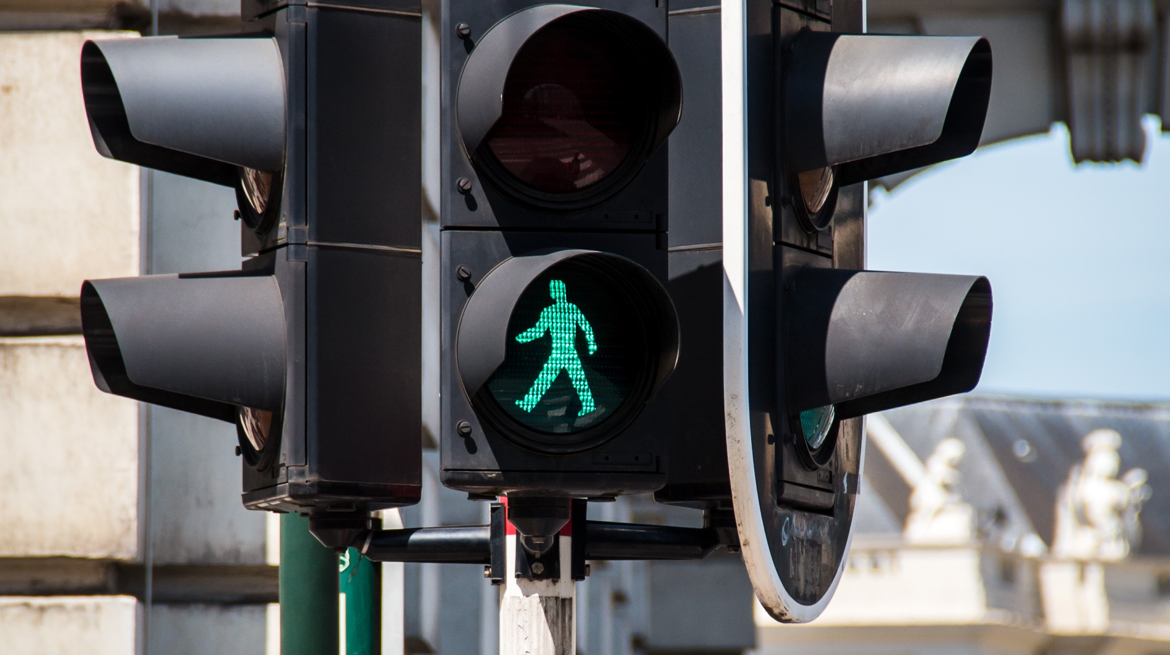 A green pedestrian light in Brussels  