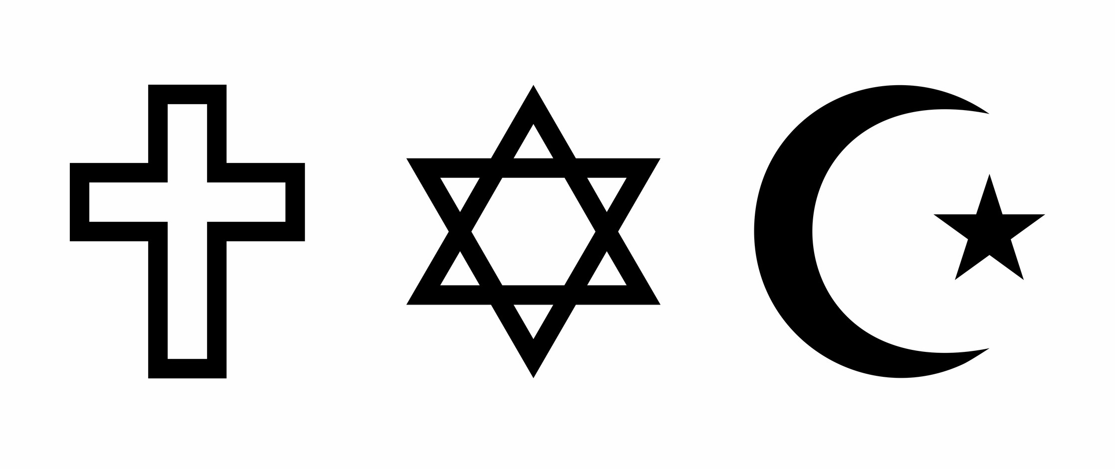 Звезда символ какой религии. Религиозные символы буддизма христианства и ислама. Знаки религий. Эмблемы религий. Ислам.