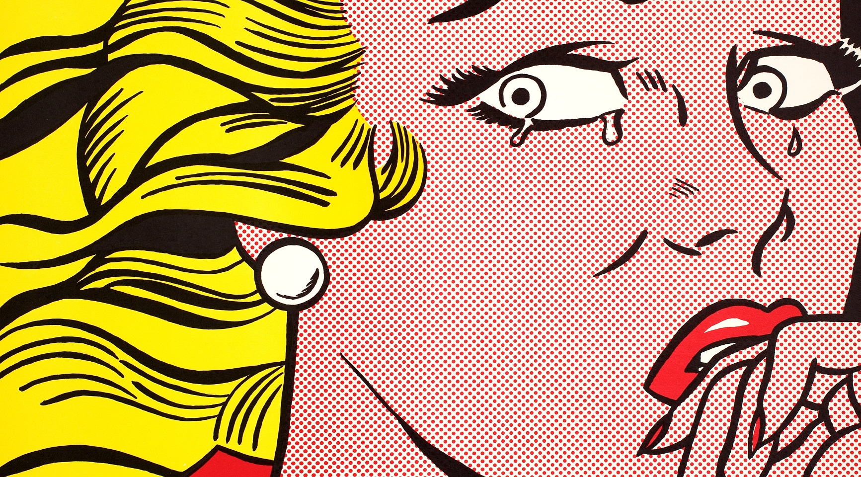 The illustration "Crying Girl" by Roy Lichtenstein
