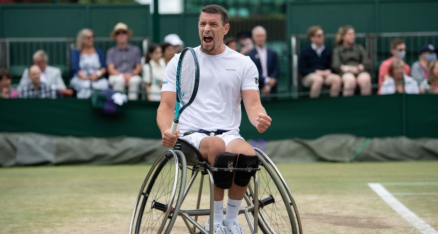 Joachim Gérard after winning Wimbledon