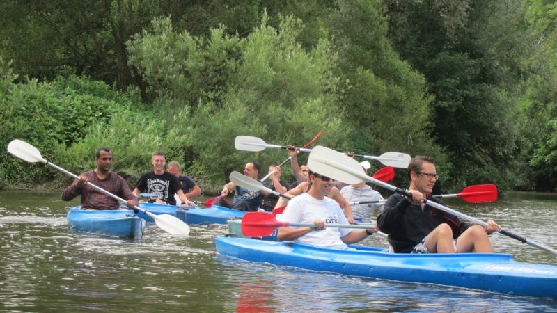 Expat Club kayaking in the Belgian Ardennes