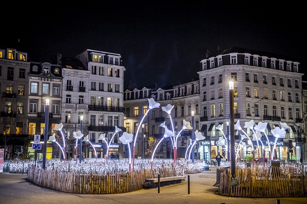Trumpet light installation Brussels (2020)