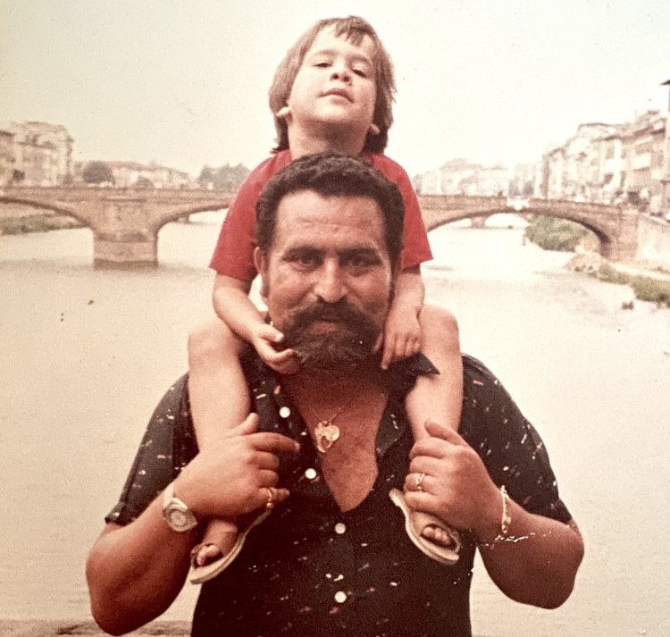 David Labi as a child with his father