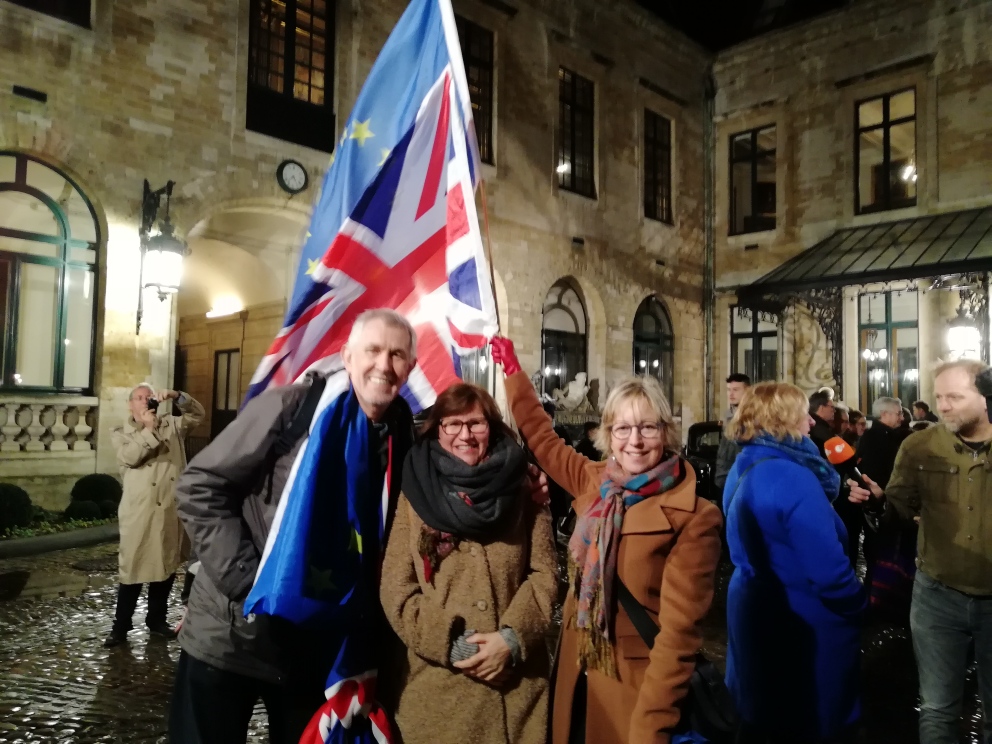 Brits showing their support for the EU/UK union