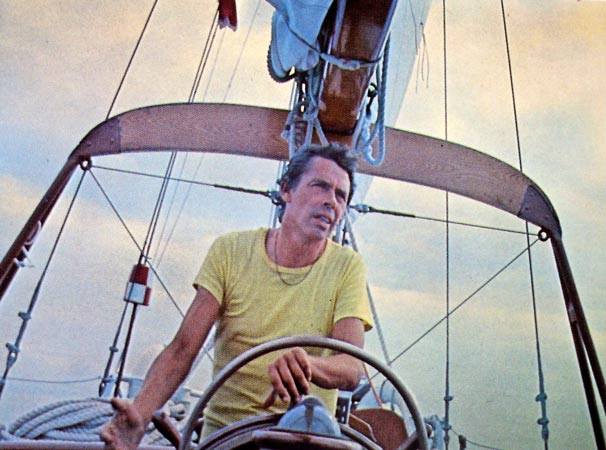 Jacques Brel at the helm of Askoy II