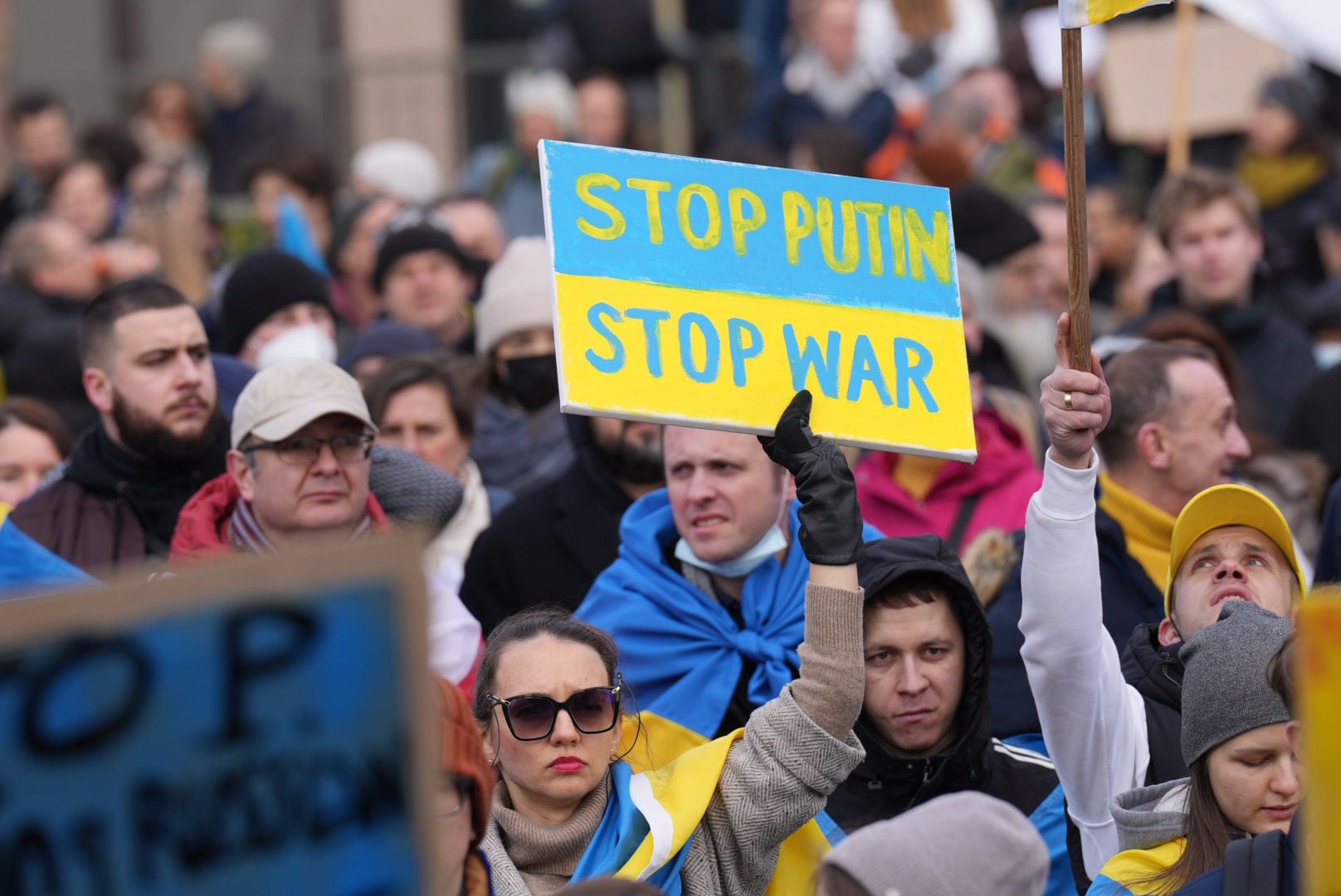 Stand with Ukraine demonstration in Brussels on 6 March 2022
