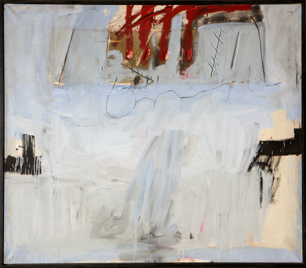 Tàpies_Blue with Four Red Stripes