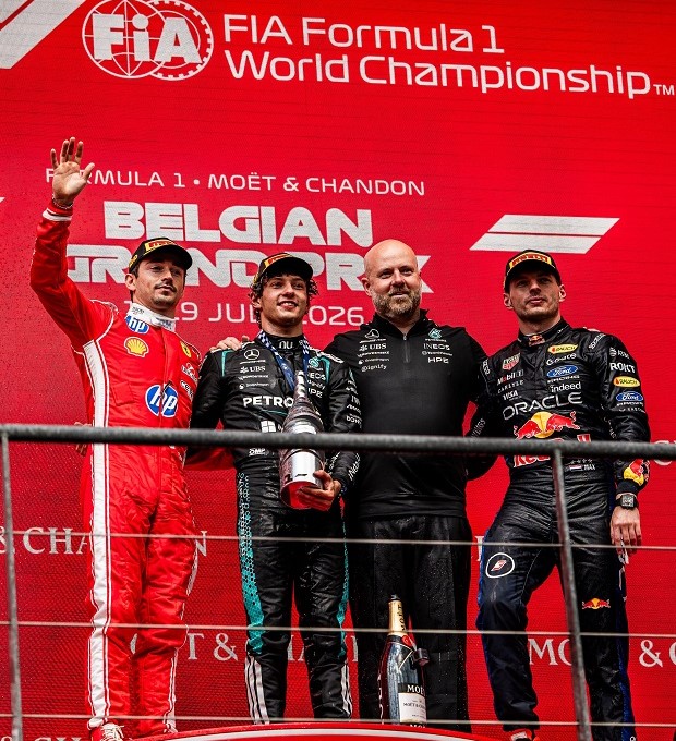 Kimi Antonelli wins Belgian Grand Prix, Russell crashes out