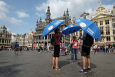 Illustration picture shows tourists at the Grand Place - Grote Markt square in the city center of Brussels, Wednesday 22 August 2018. BELGA PHOTO ERIC LALMAND