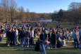 Illustration picture shows the Ter Kamerenbos - Bois de la Cambre parc in Brussels, crowded with people due to the sunny weather conditions, Sunday 21 February 2021. 17 degrees are expected, just one week after several days of negatives temperatures and snow all over Belgium. (BELGA PHOTO NILS QUINTELIER)
