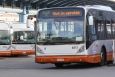 Illustration picture shows unattended buses at the Jacques Brel depot of STIB - MIVB Brussels public transport company during a previous strike. (BELGA PHOTO THIERRY ROGE)