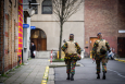 Illustration picture shows soldiers walking in the Jewish neighborhood close to the Antwerp Centraal railway station in Antwerp (BELGA PHOTO) Illustration picture shows soldiers walking in the Jewish neighborhood close to the Antwerp Centraal railway station in Antwerp (BELGA PHOTO)