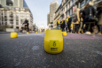 BRUSSELS, BELGIUM: Illustration shows the logo of Amnesty International on candles in the streets of central Brussels. (BELGA PHOTO FILIP DE SMET)