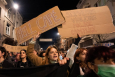 Illustration picture shows a protest march following multiple testimonies of victims of sexual violence in two bars in the 'cimetiere d'Ixelles - Begraafplaats van Elsene' quarter in Brussels, Thursday 14 October 2021. (BELGA PHOTO JULIETTE BRUYNSEEL)S