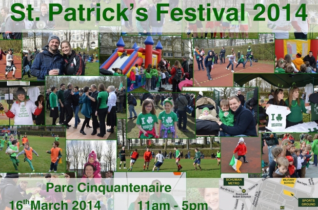 St. Patrick's Festival 2014 will offer tons of Irish-themed events this Sunday March 16th in Parc Cinquintenaire