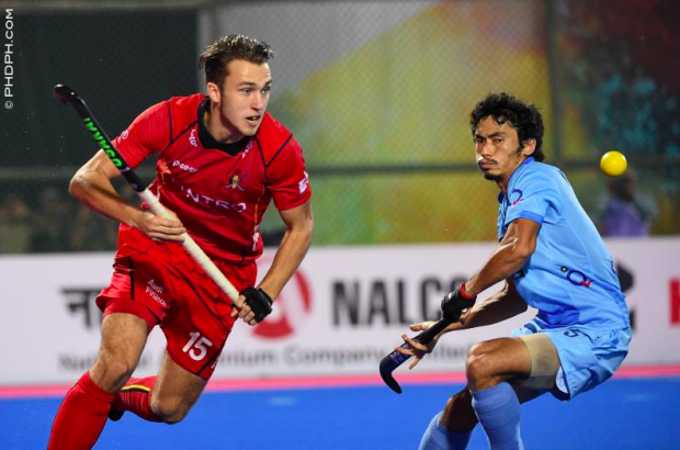 Belgium losing to India  in hockey