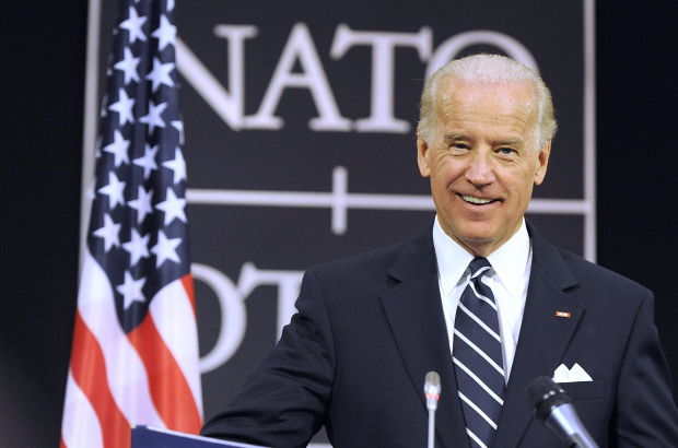 BRUSSELS, BELGIUM: Vice President of the United States Joseph Biden gives a press conference after his first meeting at the Nato headquarters in Brussels, Tuesday 10 March 2009. (BELGA PHOTO OLIVIER PAPEGNIES)