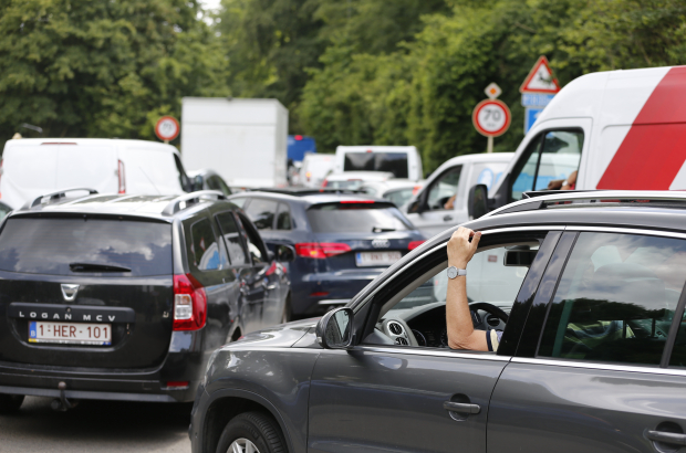 A traffic jam on a main road into Brussels. The proposed kilometre charge is being brought in to help solve the capital's road congestion problems (BELGA PHOTO NICOLAS MAETERLINCK)