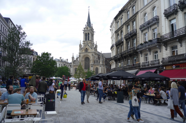 The Parvis de Saint-Gilles / Sint-Gillisvoorplein in St. Gilles, Brussels, where a large co-living house has been developed. St. Gilles is one of the three Brussels municipalities which has developed new recommendations for co-living homes in the city. (BELGA PHOTO OPHELIE DELAROUZEE)