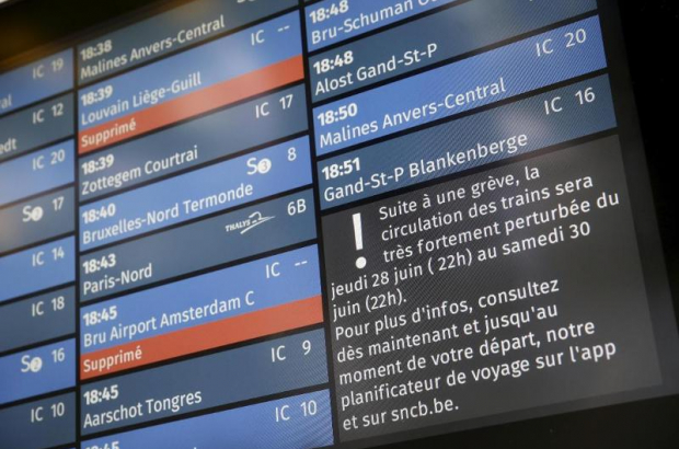 48-hour train strike, Midi Station, Brussels