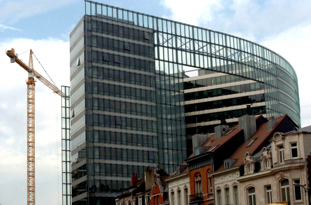 The Charlemagne building in the European quarter of Schuman in Brussels  (BELGA PHOTO HERWIG VERGULT)
