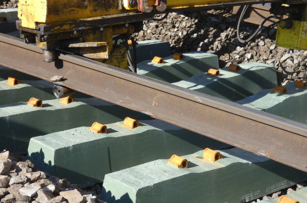 The production and placement of green railway sleepers by Infrabel, in Puurs, Saturday 06 March 2021. (BELGA PHOTO TIJS VANDERSTAPPEN) The production and placement of green railway sleepers by Infrabel, in Puurs, Saturday 06 March 2021. (BELGA PHOTO TIJS VANDERSTAPPEN)