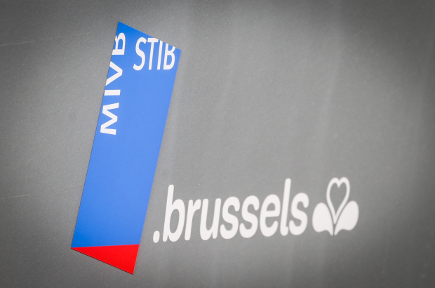 Illustration picture shows the STIB-MIVB logo on a bus stop of STIB-MIVB, in Brussels, Tuesday 01 June 2021. (BELGA PHOTO VIRGINIE LEFOUR)