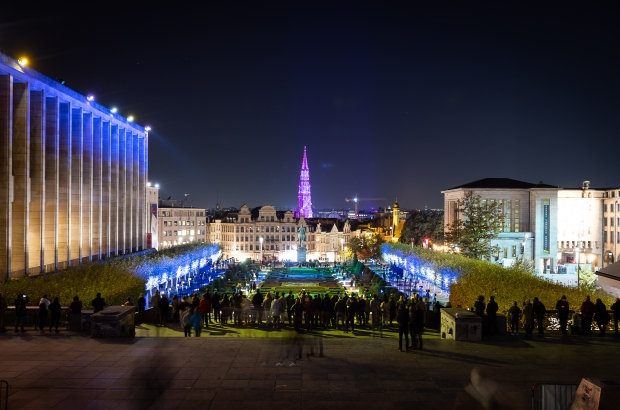 Illustration shows the Bright Brussels - Festival of Light, in the Brussels Royal neighbourhood and European neighbourhood to the jubilee parc, Thursday 28 October 2021. (BELGA PHOTO JAMES ARTHUR GEKIERE) Illustration shows the Bright Brussels - Festival of Light, in the Brussels Royal neighbourhood and European neighbourhood to the jubilee parc, Thursday 28 October 2021. (BELGA PHOTO JAMES ARTHUR GEKIERE)