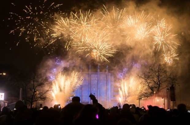 New Year's eve firework display in Brussels