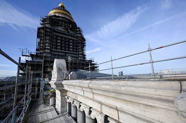 Justice Palace Brussels restoration work on facade