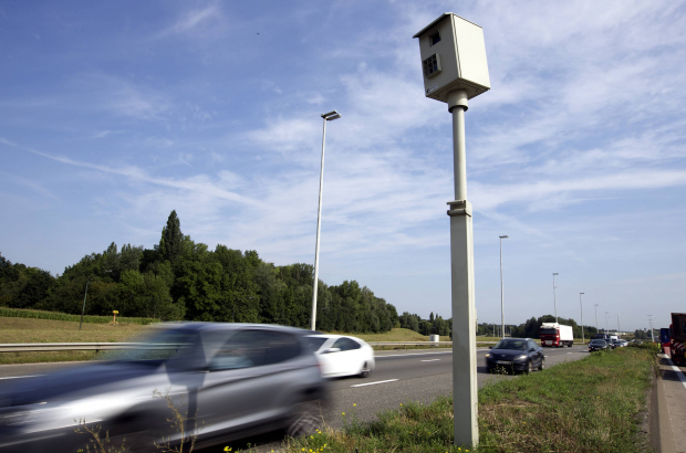 BRUSSELS, BELGIUM: Illustration picture shows a speed control camera pictured on the Brussels ring way in Strombeek-Bever. (BELGA PHOTO NICOLAS MAETERLINCK)