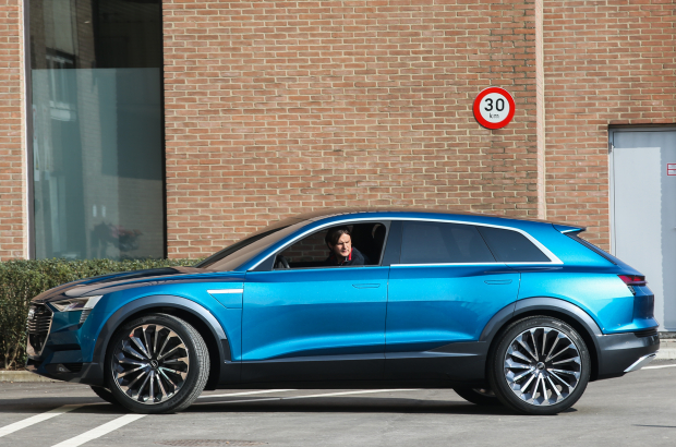 An Audi SUV pictured in a street in Brussels. (BELGA PHOTO BRUNO FAHY)