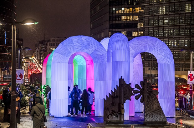 Sky Castle immersive light installation at Schuman (c) Eric Danhier