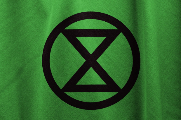A flag bearing the logo of the activist group, Extinction Rebellion (Image: Wikipedia Creative Commons)