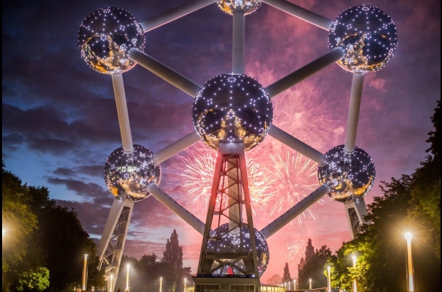 Atomium Brussels in party mode