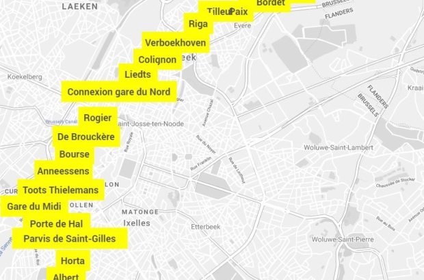 The stations planned for the North-South Metro 3 in Brussels (Image: Paul McNally/The Bulletin) The stations planned for the North-South Metro 3 in Brussels (Image: Paul McNally/The Bulletin)