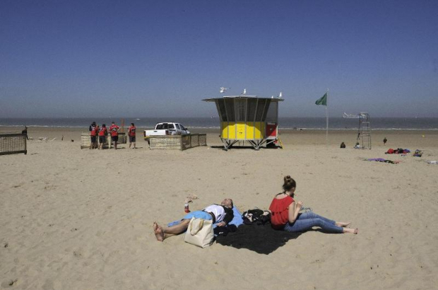 Lifeguards on duty on Belgian coast