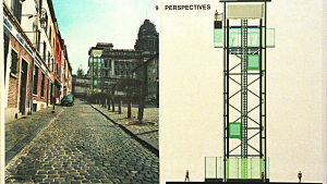 Illustration of the early plans for the lift which links the Justice Palace place and the well known Brussels district "les Marolles" : lower part of Brussels city, 2002 (Belga photo: Gabriel CADENAS/gac) Illustration of the early plans for the lift which links the Justice Palace place and the well known Brussels district "les Marolles" : lower part of Brussels city, 2002 (Belga photo: Gabriel CADENAS/gac)