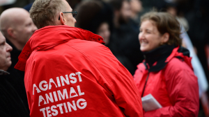 Illustration picture shows a protest of anti animal testing group CAV / ADC in Leuven. (BELGA PHOTO YORICK JANSENS) Illustration picture shows a protest of anti animal testing group CAV / ADC in Leuven. (BELGA PHOTO YORICK JANSENS)