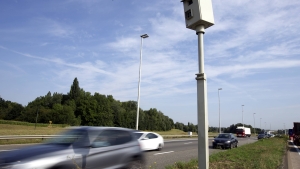BRUSSELS, BELGIUM: Illustration picture shows a speed control camera pictured on the Brussels ring in Strombeek-Bever. (BELGA PHOTO NICOLAS MAETERLINCK)