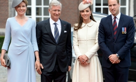 King Philippe and Queen Mathilde welcome the Duke and Duchess of Cambridge to Belgium