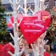 Valntine Day display in shop window of Rouge Pivoine florist, Ixelles, Brussels