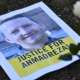 Illustration picture shows a protest for Ahmadreza Djalali, who received the death penalty for espionage in Iran without a fair trial, Tuesday 14 February 2017, at the Iranian embassy in Brussels. The 45 year old Djalali is an Iranian researcher working for the CRIMEDIM Disaster and Emergency Medicine program in which VUB ((Vrije Universiteit Brussel) participates, he was arrested in April 2016 while visiting family in Iran. (BELGA PHOTO DIRK WAEM)
