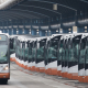 Illustration picture shows buses at Gare de l'Ouest / Weststation in Brussels. (BELGA PHOTO BENOIT DOPPAGNE)
