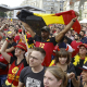 Red Devils' fans pictured at a fan zone in Brussels, during the FIFA World Cup 2018 quarter final between Brazil and Belgium, Friday 06 July 2018. (BELGA PHOTO NICOLAS MAETERLINCK)