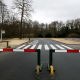 Barriers across an entrance to the Bois de la Cambre in Brussels prevents traffic entering (BELGA)