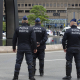 Police pictured outside the Brussels North station (Noordstation - Gare du Nord). (BELGA PHOTO HATIM KAGHAT)